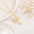14K Solid Gold Peridot Key Necklace