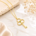 14K Solid Gold Peridot Key Necklace