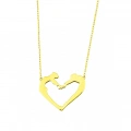 14 Ayar Altın 2 Aşık Kalp Kolye