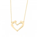 14 Ayar Altın 2 Aşık Kalp Kolye