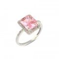 14K Gold Solitaire Pink Topaz Ring, Elegant Birthstone Gift