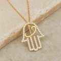 14 Ayar Altın Vav ve Elif Fatıma Eli Kolye