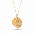 14K Solid Gold Leaf Necklace