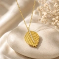14K Solid Gold Leaf Necklace