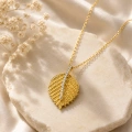 14K Solid Gold Leaf Necklace