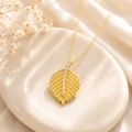 14K Solid Gold Leaf Necklace