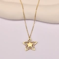 14K Gold Star Necklace, Elegant Gold Star Necklace for Women