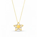 14K Solid Gold Star Necklace