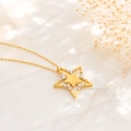 14K Solid Gold Star Necklace