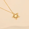 14K Solid Gold Star Necklace