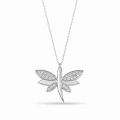 14K Solid Gold Dragonfly Luck Necklace
