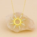 14 Ayar Altın Zarif Güneş Kolye