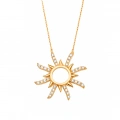 14 Ayar Altın Zarif Güneş Kolye