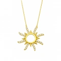 14 Ayar Altın Zarif Güneş Kolye