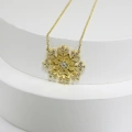 14K Gold Snowflake Necklace, Tiny Star Necklace