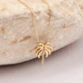 14 Ayar Altın Palmiye Kolye, Tropikal Palmiye Ağacı Altın Kolye