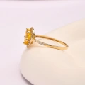 14K Gold Citrine Heart Ring, Heart-Cut Solitaire Ring, Wedding Engagement Jewelry