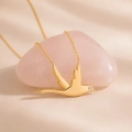 14K Solid Gold Swallow Necklace