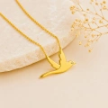 14K Solid Gold Swallow Necklace