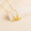 14K Solid Gold Swallow Necklace