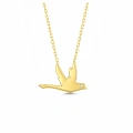 14K Altın Uçan Kuş Kırlangıç Kolye