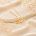 14K Solid Gold Swallow Necklace