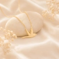 14K Solid Gold Swallow Necklace