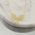 14K Gold Angel Necklace, Elegant Fairy Necklace