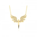 14K Gold Angel Necklace, Elegant Fairy Necklace