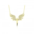 14K Gold Angel Necklace, Elegant Fairy Necklace