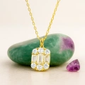 14K Gold Baguette Necklace