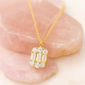 14K Gold Baguette Necklace