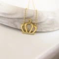 14K Gold Crown Necklace, Elegant Queen Crown, Princess Necklace