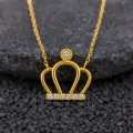 14K Gold Crown Necklace, Elegant Queen Crown, Princess Necklace