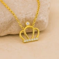 14K Gold Crown Necklace, Elegant Queen Crown, Princess Necklace