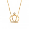 14K Gold Crown Necklace, Elegant Queen Crown, Princess Necklace