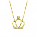 14K Gold Crown Necklace, Elegant Queen Crown, Princess Necklace