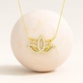 14K Gold Lotus Flower Necklace