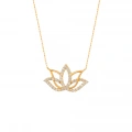 14K Gold Lotus Flower Necklace