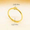 14K Gold Minimal Heart Ring, Valentine’s Day Gift, Thin and Small Rings