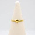14K Gold Minimal Heart Ring, Valentine’s Day Gift, Thin and Small Rings
