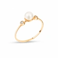 14K Gold Minimal Pearl Ring