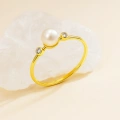 14K Gold Minimal Pearl Ring