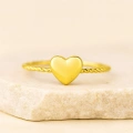 14K Gold Minimalist Thin Heart Ring, Elegant Love Jewelry