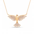 14K Gold Phoenix Necklace, Rebirth Necklace