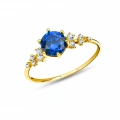 14K Gold Sapphire Minimal Ring