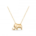 14K Gold Small Baby Elephant Necklace, Cute Luck Necklace