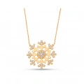 14K Gold Snowflake Necklace, Tiny Star Necklace