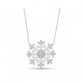 14K Gold Snowflake Necklace, Tiny Star Necklace