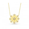 14K Gold Snowflake Necklace, Tiny Star Necklace